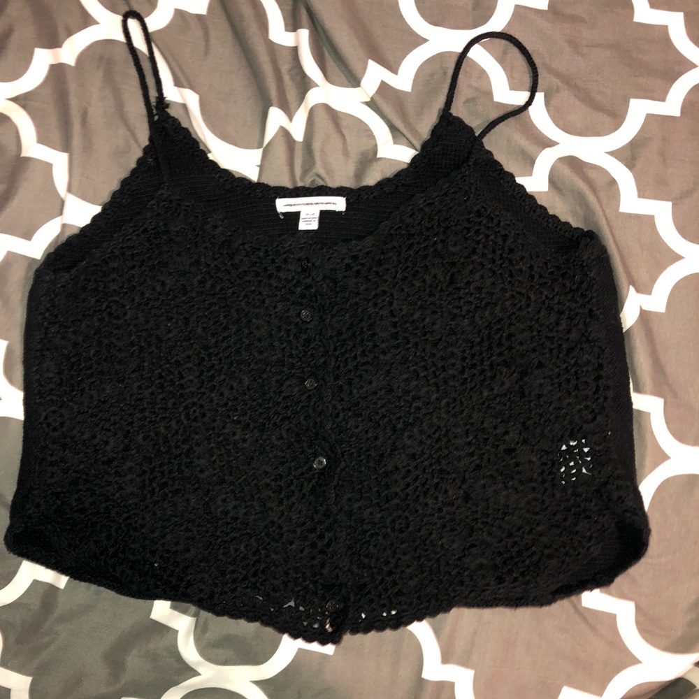 American eagle crochet button tank